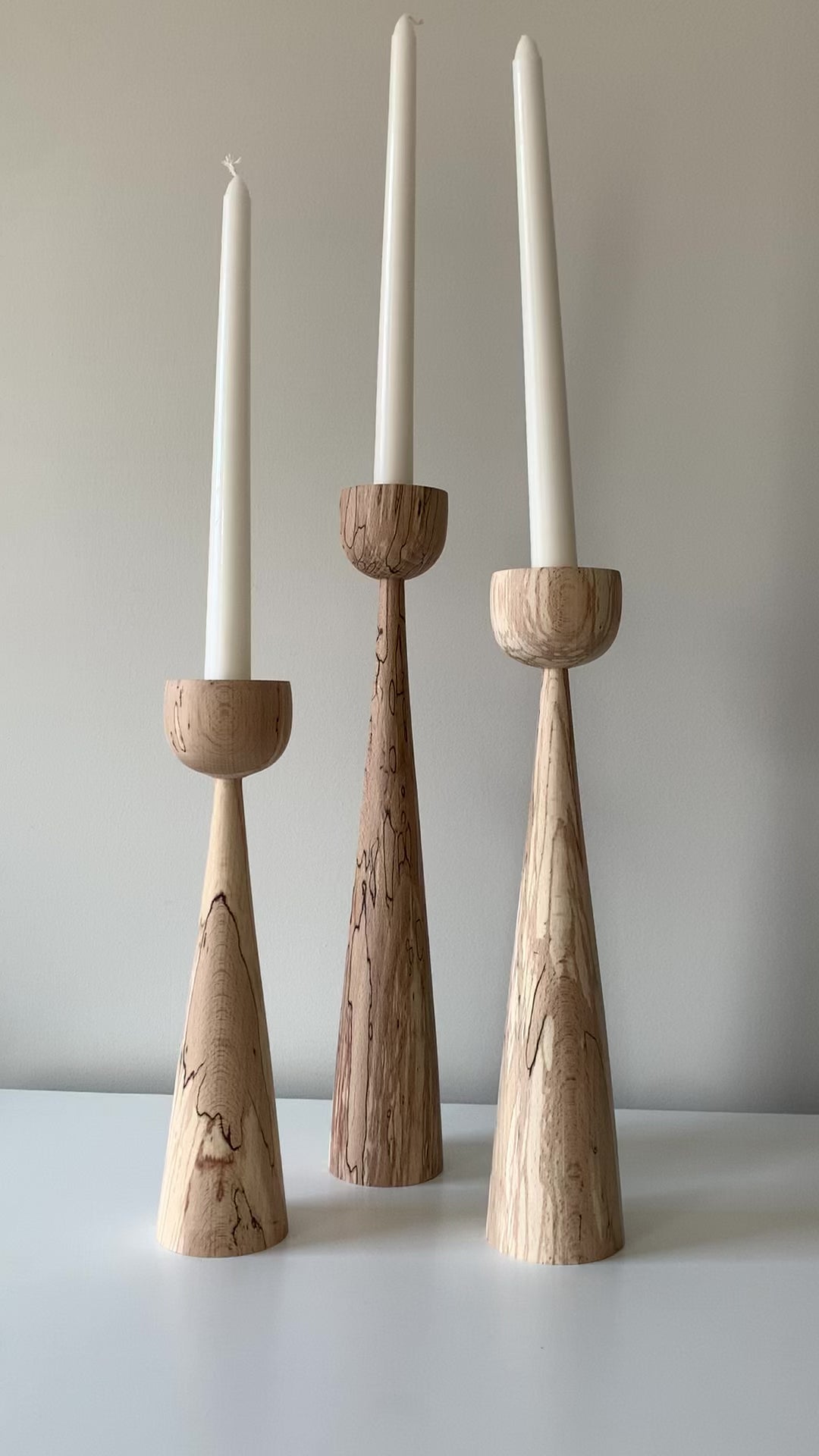 Taper Wooden Candle Holder Set No.6