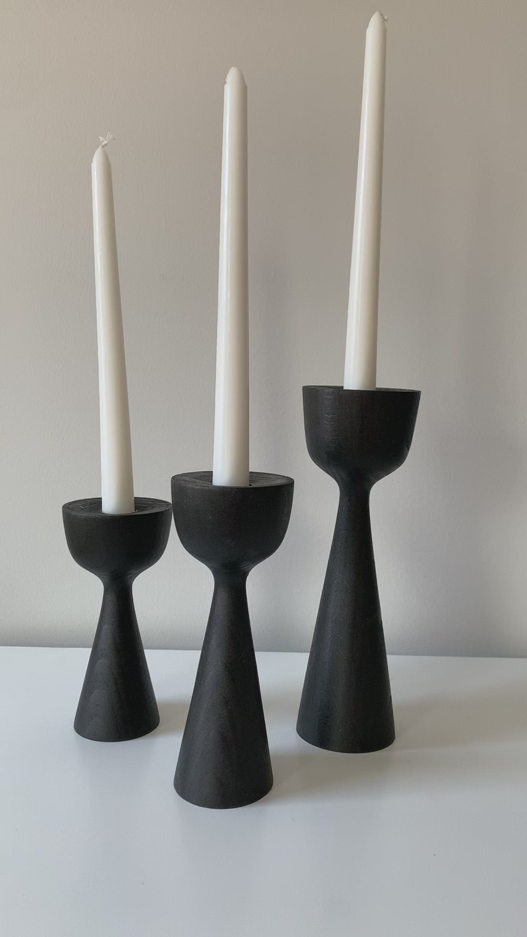 Taper Wooden Candle Holder Set No.2