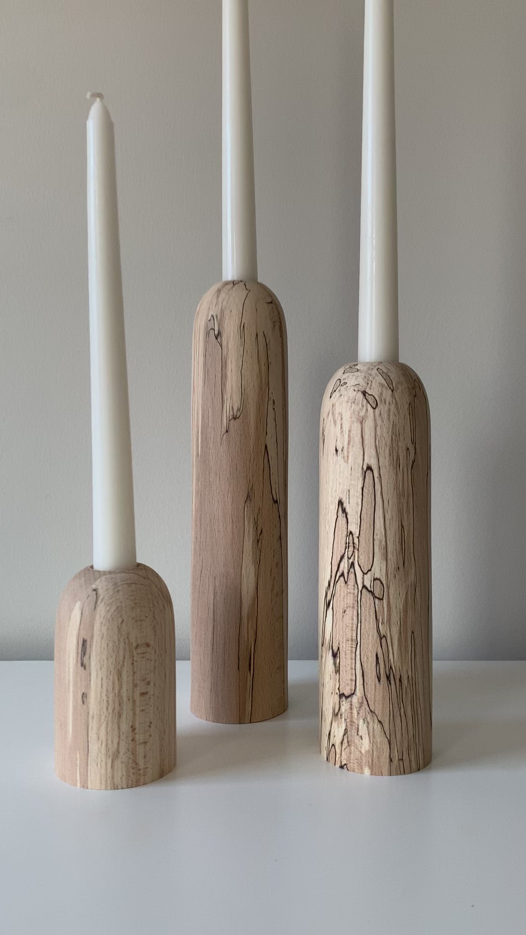 Taper Wooden Candle Holder Set No.3