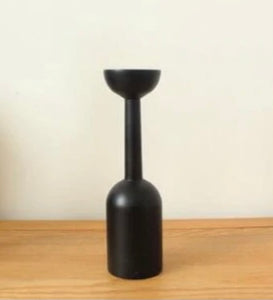 Black Wooden Candle Holder