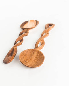 Wooden Olive Spoon-Braided Batik