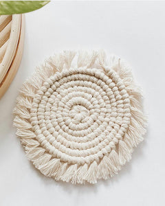 Macrame Coaster-White